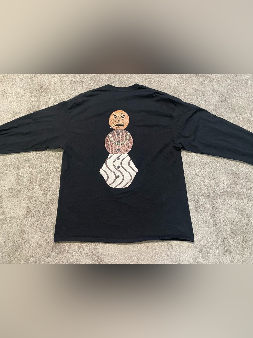 Quarter Snacks Long Sleeve Graphic T Shirt Men’s XL Black 100% Cotton